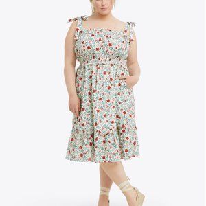 Draper James Taylor Smocked Dress in Strawberry Field XL